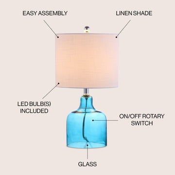 Gemma 19" Glass Bell LED Table Lamp